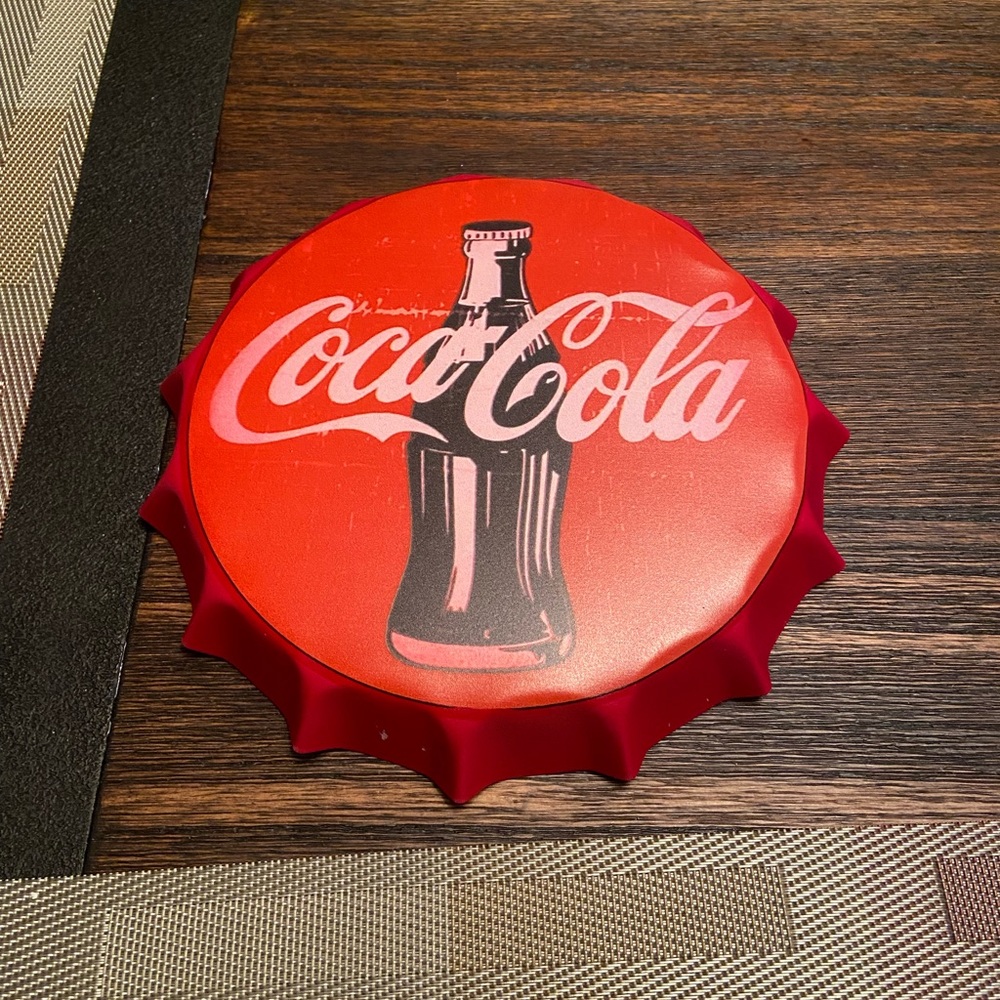 Brand new Coca Cola bottle cap sign